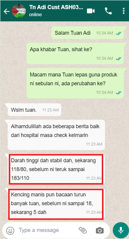 Disclaimer: Testimoni di atas adalah dari pengguna produk kami yang sebenar. Namun hasil mungkin berbeza mengikut keadaan dan kesihatan pengguna.