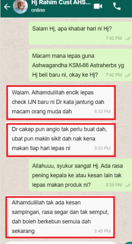 Disclaimer: Testimoni di atas adalah dari pengguna produk kami yang sebenar. Namun hasil mungkin berbeza mengikut keadaan dan kesihatan pengguna.